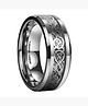 Yellow Chimes Dragon Celtic Stainless Steel Ring for Men (Black)(YCSSRG-882DRGN-BK) (YCSSRG-883DRGN-BL)