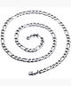 Yellow Chimes Classic Figaro 316L Stainless Steel Silver Chain for Men fgs..vb
