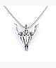 Trendy Designer Stainless Steel Bull Head Skull Silver Chain Pendant Necklace for Menand Boys fgs..fg