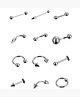 Stylish Piercing Ear Eyebrow Nose Lip Stainless Steel Body Jewelry Set for Women and Men..