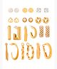 Yellow Chimes Earrings for Women and Girls | Fashion Gold Plated Hoops & Studs | Set of 12 Pairs Stud & Hoop Earrings Combo | Birthday Gift for Girls & Women Anniversary Gift for Wife