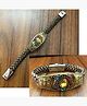 Yellow Chimes Bracelets for Men and Boys Black Leather Bracelet for Men Avengers Infinity War Thanos 6 Gauntlet Power Stones Leather Bracelet for Boys and Men