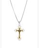 Yellow Chimes Cross Pendant for Men Chain Dual Tone Cross Sign Gold Polished Stainless Steel Chain Pendant for Men and Boys.