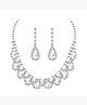 Yellow Chimes Latest Fashion Silver Plated Sparkling Crystal Choker Necklace Set with Earrings Jewellery Set for Women and Girls (Design 5). fgs
