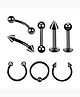 Stylish Piercing Ear Eyebrow Nose Lip Stainless Steel Body Jewelry. Set for Women and Men fgs..fg