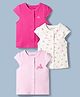 Babyoye 100% Cotton Interlock Knit Half Sleeves Jhablas With Eco Jiva Finish & Floral Print Pack of 3 - Multicolor