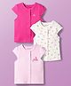 Babyoye 100% Cotton Interlock Knit Half Sleeves Jhablas With Eco Jiva Finish & Floral Print Pack of 3 - Multicolor