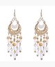 Yellow Chimes White Beads Dangle Earrings for Women and Girls