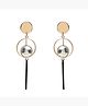 Yellow Chimes Geometric Asymmetry Circle Long Dangle Earrings For Women and Girl's