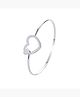 Yellow Chimes Valentine Collection Creative Dual Openwork Love Heart Silver Plated Kada Bracelet for Women and Girls
