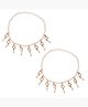 Yellow Chimes Latest Fashion Crystal Tassels Peal String 2 PC Stretchable Anklet for Women and Girls