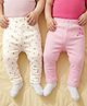 Babyoye 100% Cotton Interlock Knit Full Length Diaper Leggings With Eco Jiva Finish & Floral Print Pack of 2 - Multicolor