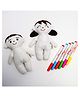 JoyCrate Doodle Buddies Washable Coloring Soft Dolls  Reusable Drawing Doll Set with 5 Markers for Kids