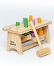 JoyCrate Whack 'n' Wiggle Bench, Wooden Hammer and Peg Activity Toy for Toddlers