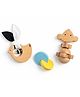 JoyCrate Joyful Jingles Trio, Set of 3 Wooden Sensory Rattles for Babies