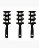 UMAI Round Vented Hair Brush for Quick Drying & Pain Free Detangling | Smoothens | Stylish design | Flexible Nylon Bristles | Suitable for all Hair types (Black, Pack of 3)