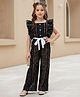 Cutiekins Woven Sleeveless Geometric Printed Jumpsuit - Black & White
