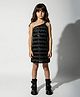 Taffykids Knit One Shoulder Sleeveless Sequins Embellished Dress - Black