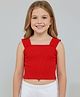 Taffykids Sleeveless Solid Crop Top - Red