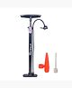 Strauss High Pressure Air Pump for Bicycle, Football, Balloon and Cycle Tyre Inflator with Needle | Black | with 3 air nozzles | Plastic Aluminium | 58 cm