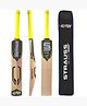 Strauss Hitter Kashmir Willow Cricket Bat | Size: Short Handle (SH) | Suitable Only for Tennis Ball | Age Group 13+ yrs | for Youth/Adults | Anti Scuff Sheet & Bat Cover | Yellow | (1050-1200 Grams)