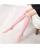 Flaunt Chic Cotton Knit Cat Face Designed Knee High Socks - Pink