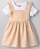 Babyhug Cotton Woven Frocks with Inner Tee Embroidered Beige 4-5 Years