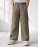 PURPLE UNITED KIDS Cotton Woven Solid Cargo Pants - Olive Green