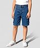 PURPLE UNITED KIDS Denim Woven Solid Bermuda Shorts - Dark Blue