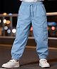 PURPLE UNITED KIDS Twill Woven Solid Cargo Style Joggers  - Light Blue