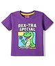 Babyhug 100% Cotton Knit Half Sleeves T-Shirt With Dino Print - Purple