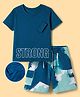 OLLINGTON ST. Cotton Knit Half Sleeves T-Shirt With Print & Shorts Set - Multicolour