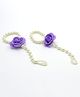 Pihoo Floral Applique & Pearls Detailed Bracelets - Purple