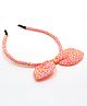 Pihoo Hearts Printed Bow Applique Detailed Hair Band - Orange