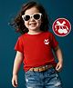 Kookie Kids Female Tshirts in Single Jersey fabric  Red