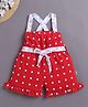 BUMZEE Cotton Knit Sleeveless Polka Dots Printed Jumpsuit - Red