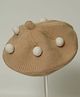 Petite and Posh Woollen Blend Knit Pom Pom Embellished  Beret Cap - Tan - Circumference 34 - 42 Cm
