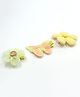 Pihoo  Set Of 3 Floral & Butterfly Applique Detailed Alligator Hair Clips - Yellow