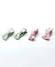 Pihoo Set Of 2 Polka Dots Printed Bow Applique Detailed Alligator Hair Clips - Multi Colour
