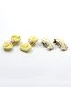Pihoo Set Of 2 Solid & Polka Dots Printed Bow Applique Detailed Alligator Hair Clips - Yellow