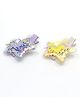 Pihoo Set Of 2 Sequins Detailed Unicorn Applique Hair Clips - Purple & Yellow