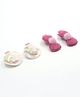 Pihoo Set Of 2 Sequin Embellished Bow & Star Applique Detailed Alligator Hair Clips - Pink