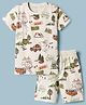 Doreme Male Half sleeves Knitted Tshirt and Bottomwear Jungle Expedition Print 7Y
