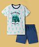Doreme Knitted Half Sleeves Sports Theme Printed T-Shirt & Shorts Set - Multicolour