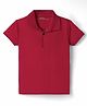 Doreme Cotton Knit Half Sleeves Solid Polo T-Shirt - Red