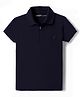 Doreme Cotton Knit Half Sleeves Solid Polo T-Shirt - Navy Blue