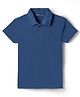 Doreme Cotton Knit Half Sleeves Solid Polo T-Shirt - Blue