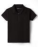 Doreme Cotton Knit Half Sleeves Solid Polo T-Shirt - Black
