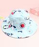 Babyhug Cotton Woven Summer Hat With Penguin Print Multicolor - Diameter 14 cm
