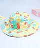Babyhug Cotton Woven Summer Hat With Fruit Print Multicolor - Diameter 14 cm